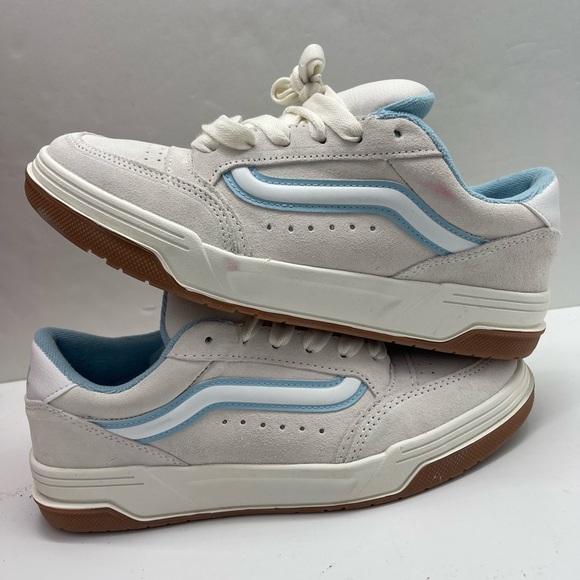 Vans Men’s HylaneWhite/BlueVN000D8NZ5D White and Light Blue Skate Sneakers